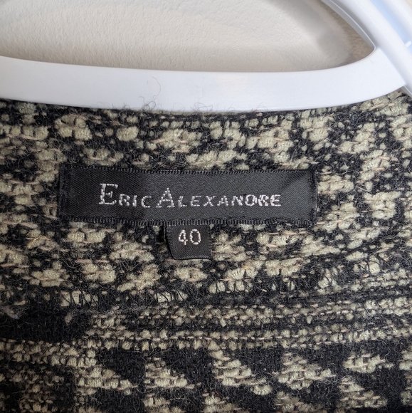 Vintage Eric Alexandre Black and Cream Knit Patterned Vest Size 40 Large Womens - Picture 4 of 11